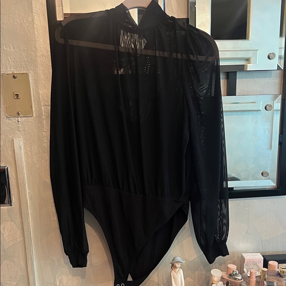 Forever 21 Black Sheer Bodysuit